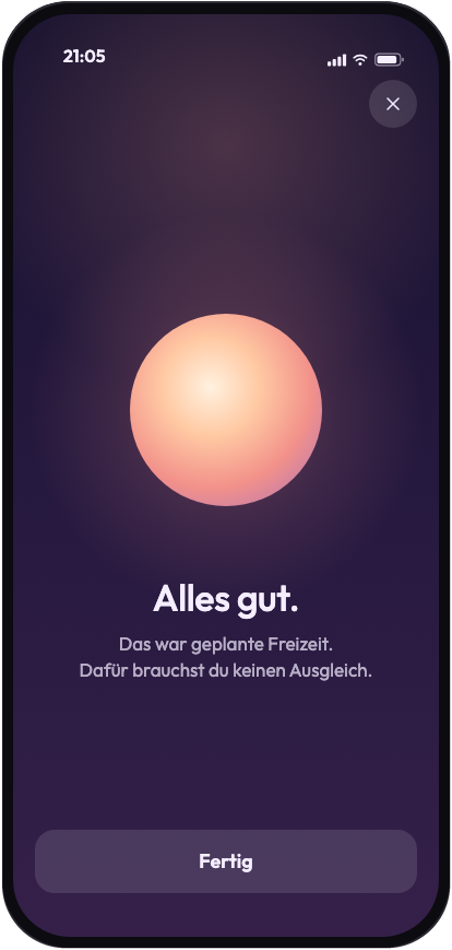 Alles gut. Das war geplante Freizeit. Dafür brauchst du keinen Ausgleich.